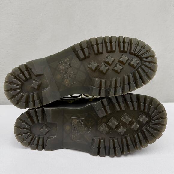 Green Arcadia Quad Max Platform Dr. Martens Leather Shoes Rub Off Brush 5i Eye 8 - Picture 8 of 10